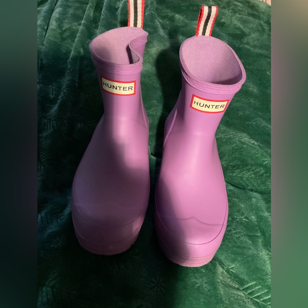 Hunter Purple Ankle Winter Rain Boots